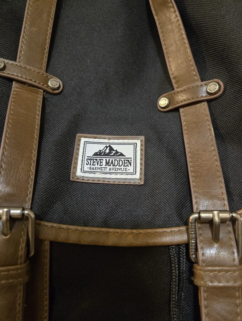 Steve Madden Black Backpack with Brown Accents